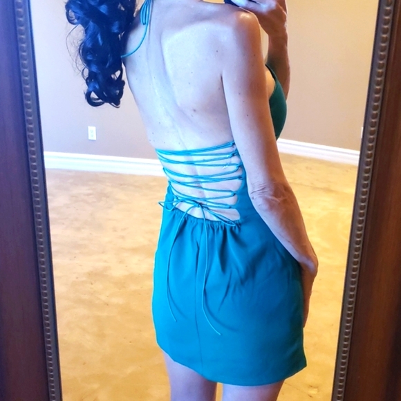 Tiger Mist Franc Corseted-back Green Halter dress, XS - Picture 6 of 16